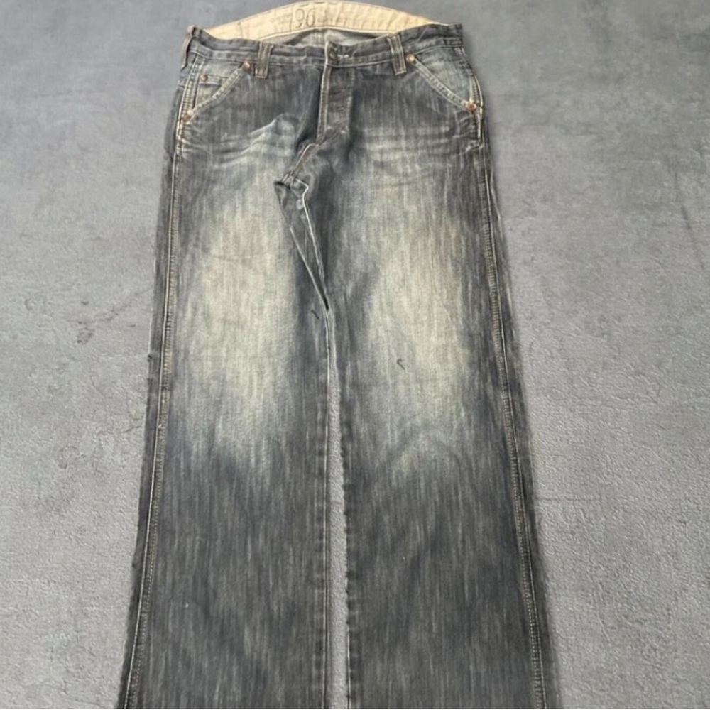 Men's Washed Black Straight-Leg Jeans